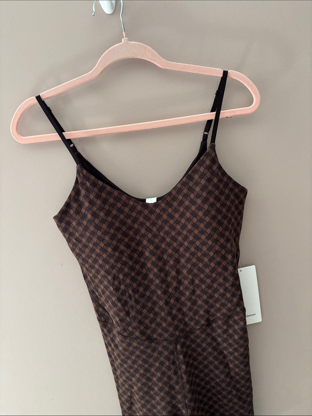LULULEMON ALIGN CAMI BODYSUIT 6” *Jacq in SQUARE HEART JAVA/SEQUOIA SZ 10 NWT - Picture 4 of 8